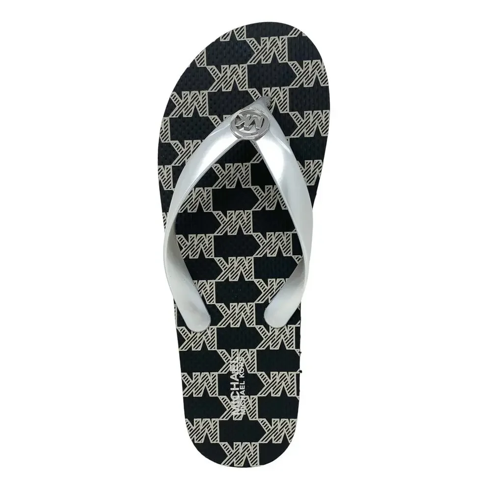 MICHAEL KORS FLIP-FLOP STRIPE EVA BLACK MULTI, 10 (US)